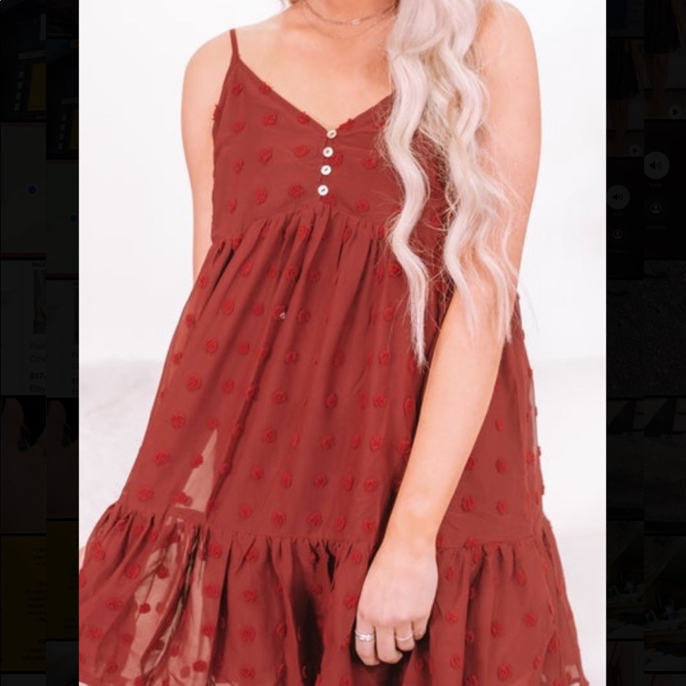 Pink coconut boutique Wine dress. Size L